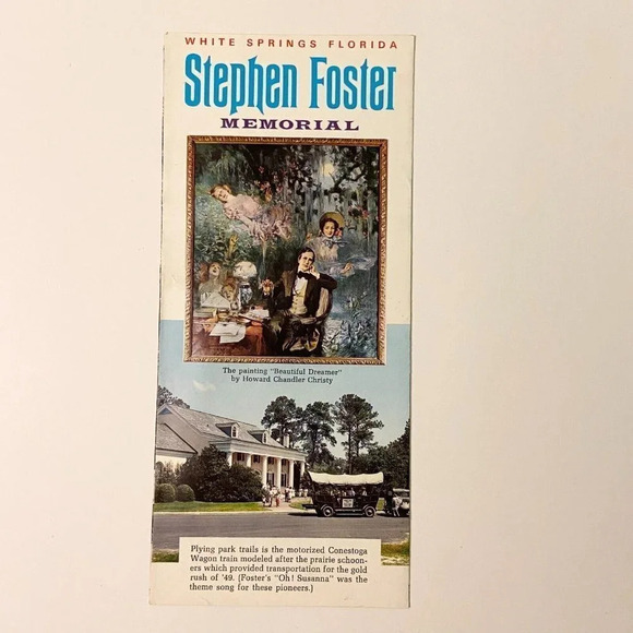 Vintage Stephen Foster Memorial White Springs Florida Brochure Pamphlet Souvenir - Picture 3 of 10